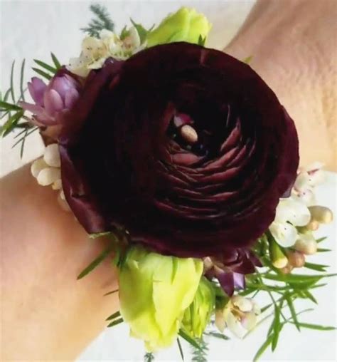 Burgundy Ranunculus Corsage Corsage Wedding Corsage Floral Wedding