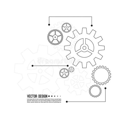 Gear Wheel And Cogwheel Mechanism Stock Vector Illustration Of