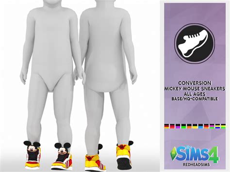 Mickey Mouse Sneakers Redheadsims Cc Sims 4 Sims 4 Toddler Sims