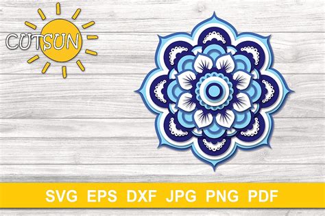 Mandala Svg 3d Layered Mandala Svg Cut File 20 Layers 513117 Cut