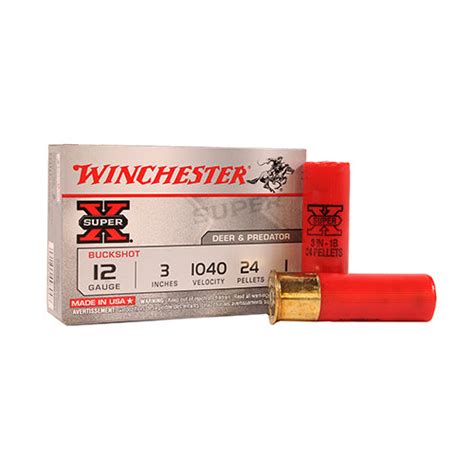 winchester super x mag buckshot 12 gauge 3 24 pellets 1 buck per 5