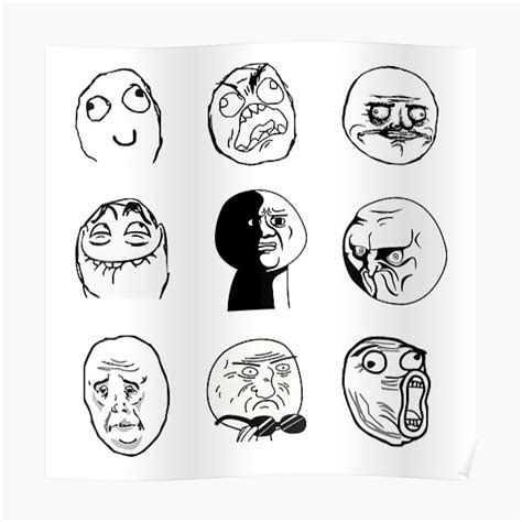 Rage Faces Pack Poster For Sale By Flashmanbiscuit Redbubble