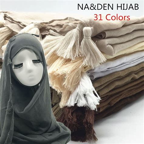 new women tassel hijab shawl plain maxi scarf fashion pendant shawls lady muslim hijabs scarfs