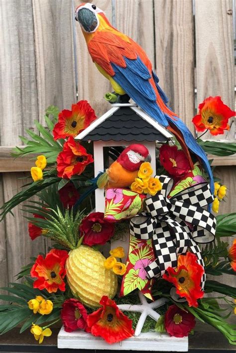 Parrot Centerpiece Parrot Decor Parrot Head Decorations Etsy Summer