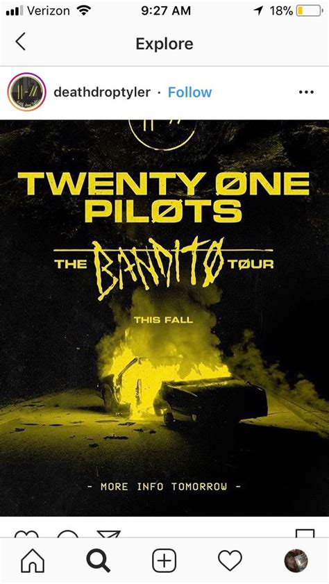 Twenty One Pilots Bandito Tour Fall 2018 PREORDER NEW ALBUM TRENCH