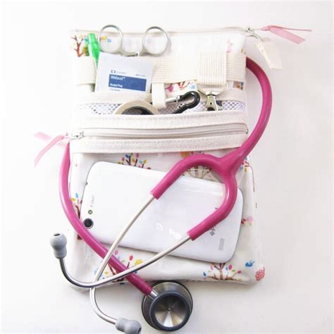 W Zipper Clear Pocket Laminated Nurse Tool Belt Nurse Bag Rn