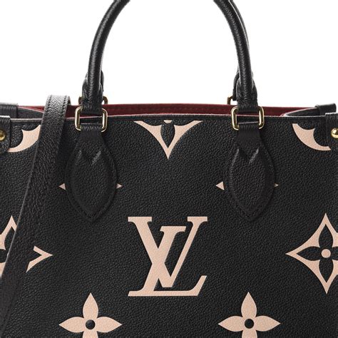 Louis Vuitton Empreinte Monogram Giant Onthego Pm Black Beige 659415