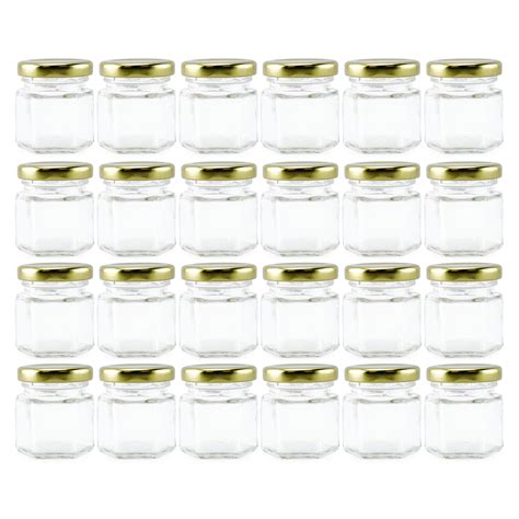 24 Mini Hexagon Glass Jars 1 5oz Hex Jars 24 Pack For Spices Ts 651174991924 Ebay