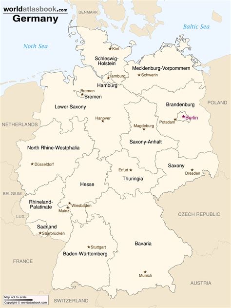 Detailed Map Germany Map States And Capitals Gambaran