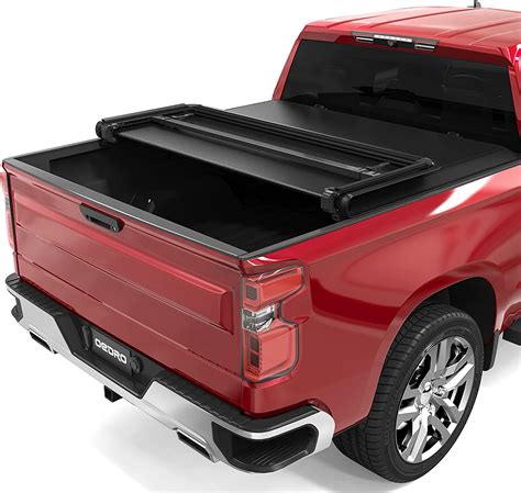 Oedro Tri Fold Truck Bed Soft Tonneau Cover Compatible With 2019 2022