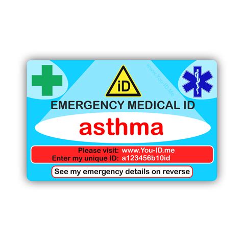 Asthma Sufferers Emergency Medical Id Wallet Identity Card
