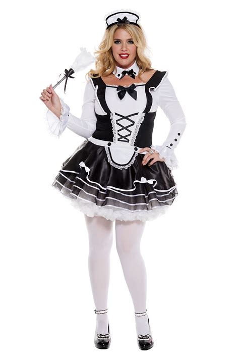 Adult Proper French Maid Plus Size Woman Costume 60 99 The Costume Land