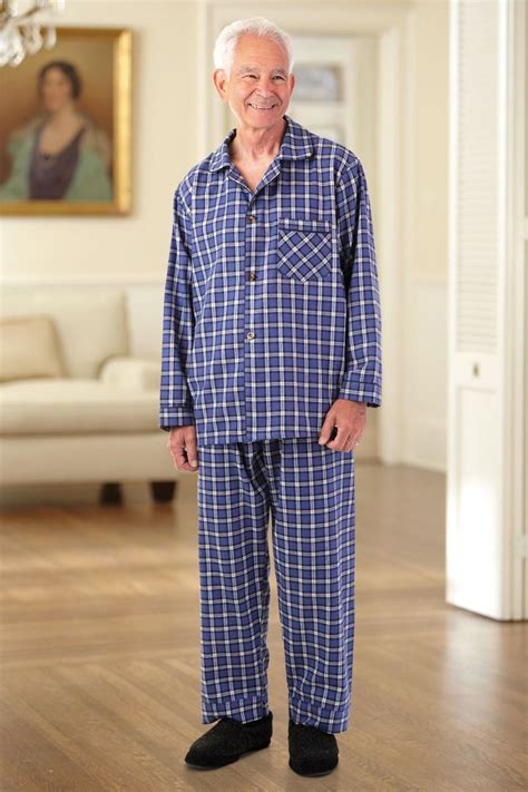 Mens Flannel Pajamas Adaptive Clothing For Seniors Disabled And Elderly