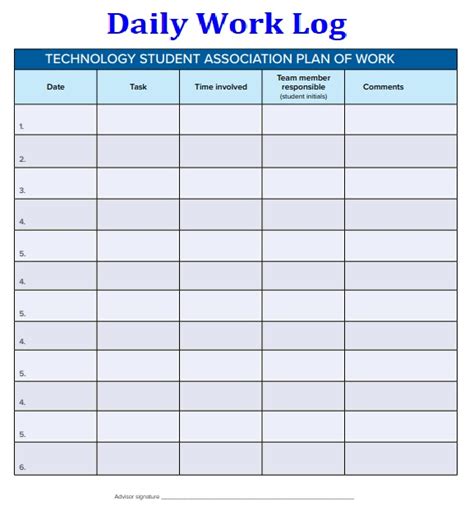 Graduation Templates Daily Work Log Template Downloadable For Free