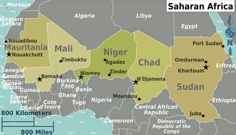 Saharan Africa Regions Map - MapSof.net