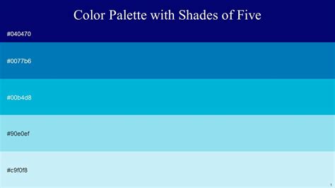 Color Palette With Five Shade Melrose Deep Cerulean Cerulean Spray