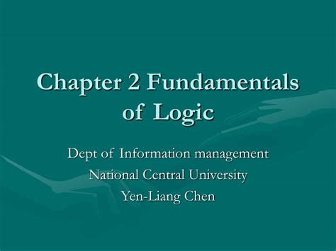 Ppt Chapter 2 Fundamentals Of Logic Powerpoint Presentation Free