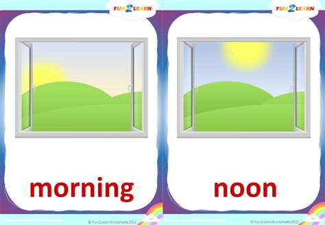 Times Of Day Flashcards Good Morning Song Fun2learn