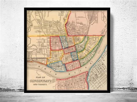 Old Map Of Cincinnati Suburbs 1860 Old Maps And Vintage Prints Old