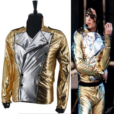 MJ Michael Jackson History BAD Golden Spandex Double Breasted Woven