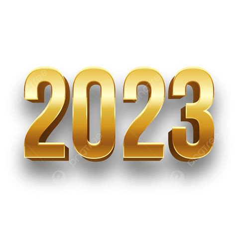 Golden 2023 Feliz Año Nuevo Texto 3d Tipografía Letras Saludos Png