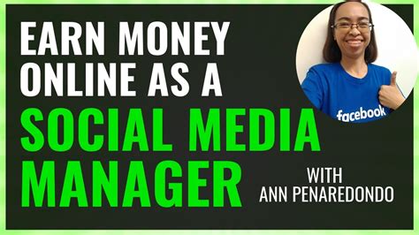 How To Earn Money Online As A Social Media Manager With Ann Youtube