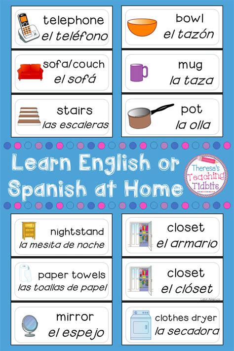 Household Labels English To Spanish Learn English How To Speak