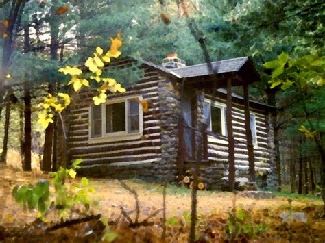 Cabin In The Woods Painting By Paul Sachtleben