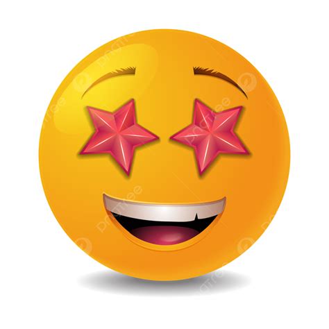 Cara Feliz Emoji Con Ojos De Estrella Icono Favorito Smiley Png