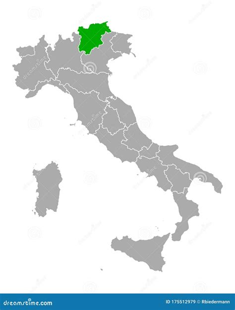 Map Of Trentino South Tyrol In Italy Stock Vector Illustration Of