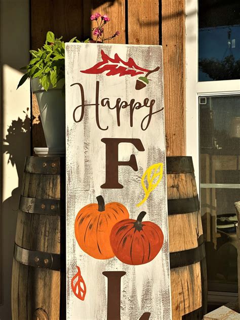 Fall Porch Sign Happy Fall Porch Sign Halloween Fall Etsy