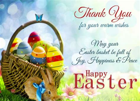 Thank You For Your Easter Wishes Free Thank You Ecards Greeting Cards