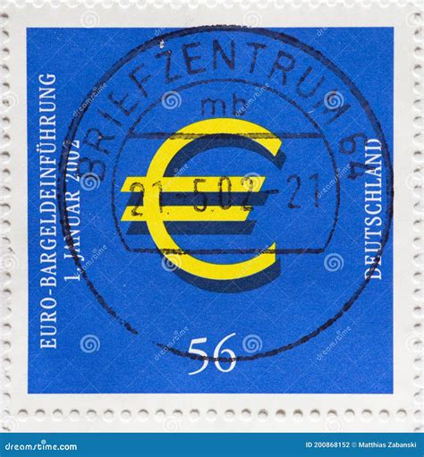 Germany Circa 2002 A Postage Stamp From Germany Showing A Euro