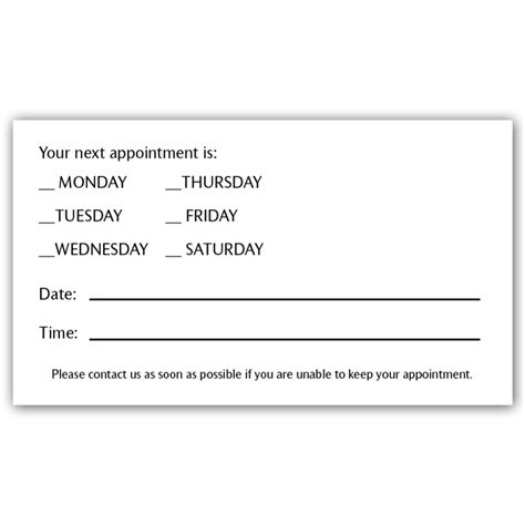 The appointment cards are a way to give clients one final reminder about their appointment. Appointment Cards | Bradford Business Checks