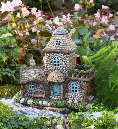Miniature Garden Lighted Stone Fairy House Plow And Hearth