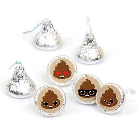 Party Til Youre Pooped Poop Emoji Party Round Candy Sticker Favors