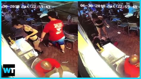 Waitress Tackles Customer Who Groped Her Butt Caught On Camera Youtube