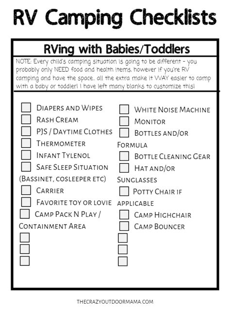 The Ultimate Rv Camping Checklists 9 Free Printable Rv Checklist Pdfs