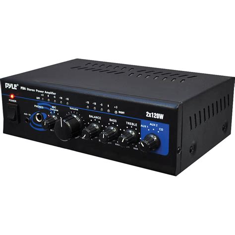 Pyle Pro Pta4 Mini 2 X 120 Watt Stereo Power Amplifier W Pta4