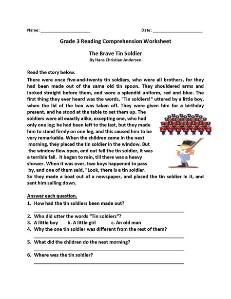 Rd Grade Reading Comprehension Worksheet