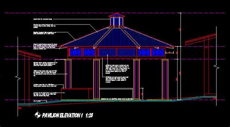 Cad Architect Cad Drawing Detailed Summer Gazebo Pavilion 1