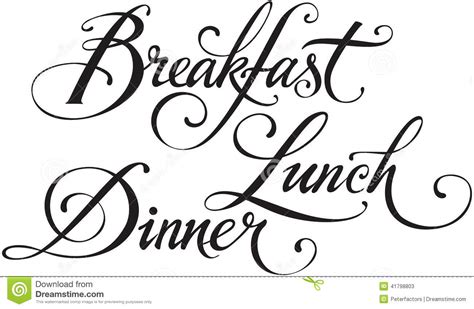 Friday, august 9 richard graham. Breakfast Lunch Dinner stock vector. Illustration of hand ...