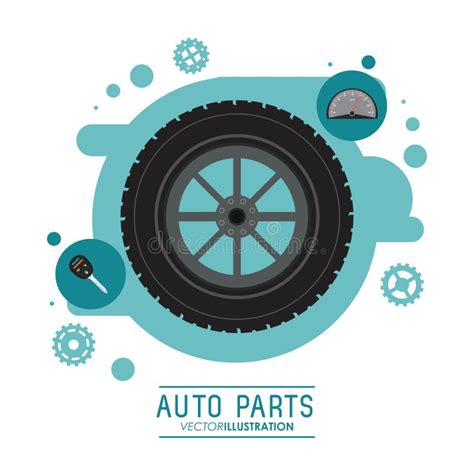Wheel Icon Auto Part Design Vector Graphic Stock Illustration