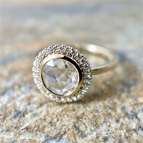 Rose Cut Diamond Halo Ring Sold Sholdt Jewelry Design