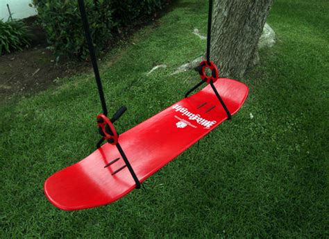 I saw this idea months ago on pinterest.but every link that i found led to a swing set company. BRADLEY's BLOG: Skateboard Swing DIY project w/ pics.