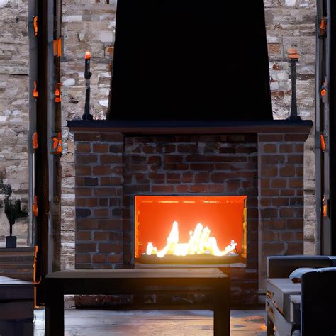 Premium Ai Image Dark Living Room Loft With Fireplace Industrial Style