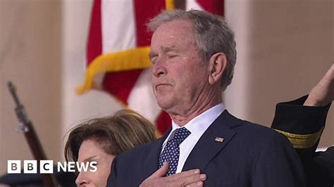 President George W Bush Fighting Back The Tears Bbc News
