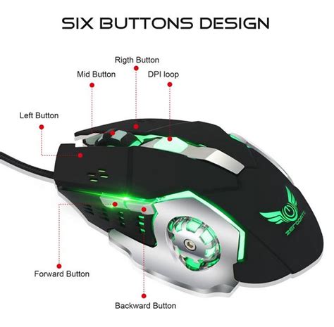 X500 Usb Wired Gaming Mouse 3200dpi 6 Buttons Mechanical Macros Game