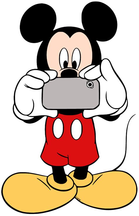 Clip Art Of Mickey Mouse Taking A Picture With His Phone Disney