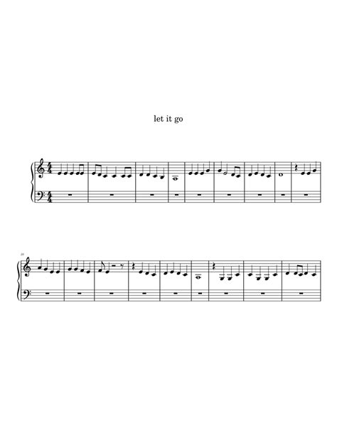Let It Go Easy One Hand Sheet Music For Piano Solo